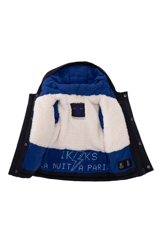 Parca com capuz - Azul-marinho