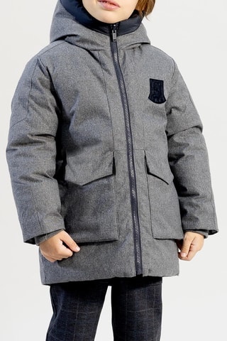 Parca reversível com capuz - Cinzento-claro mesclado e cinzento-escuro