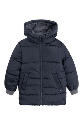 Parca reversível com capuz - Cinzento-claro mesclado e cinzento-escuro