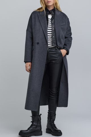 Sobretudo de lã - Cinzento-escuro