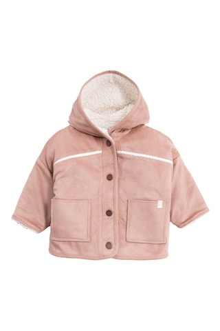 Sobretudo com capuz - Rosa-maquilhagem