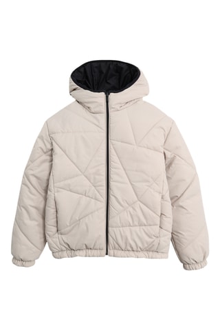 Parca com capuz reversível - Bege