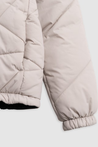 Parca com capuz reversível - Bege