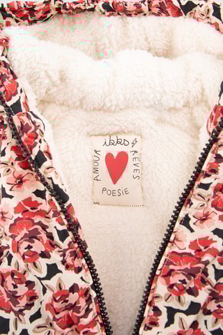 Parca com capuz - Rosa e preto