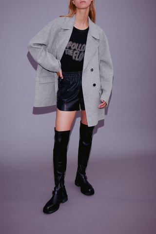 Sobretudo de lã - Cinzento - IKKS