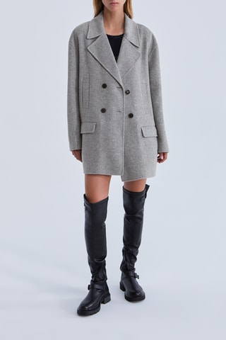 Sobretudo de lã - Cinzento - IKKS