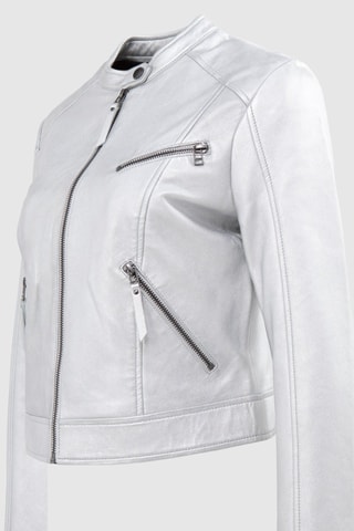 Casaco em couro de carneiro - Cinzento-claro - IKKS