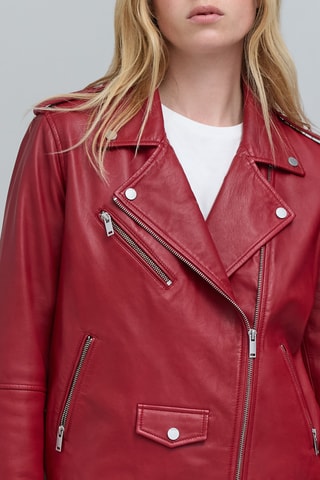 Casaco em couro - Vermelho