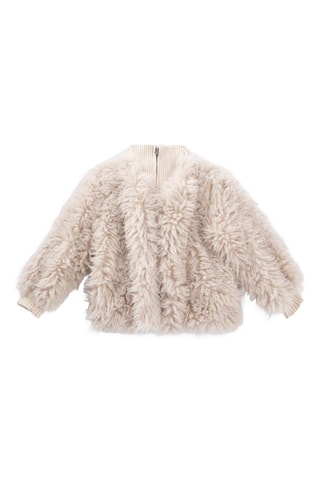 Casaco bi-matéria - Bege