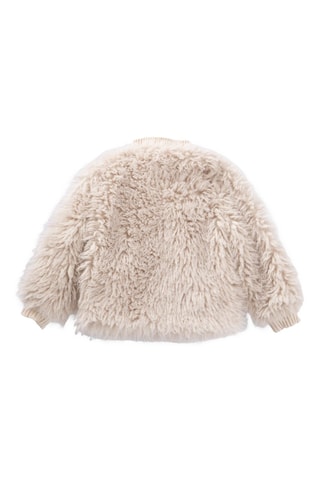 Casaco bi-matéria - Bege