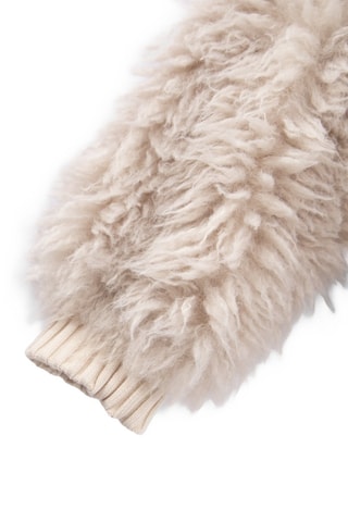 Casaco bi-matéria - Bege