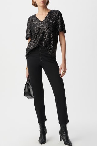 Top com lantejoulas - Preto