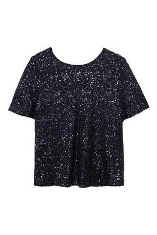 Top com lantejoulas - Preto