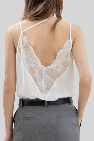 Top em seda - Cru - IKKS