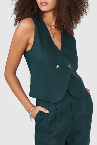 Colete em linho - Verde - I.Code