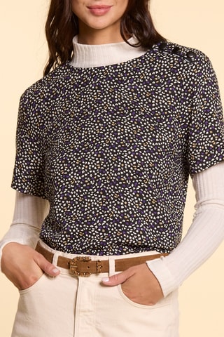 Top - Violeta e preto