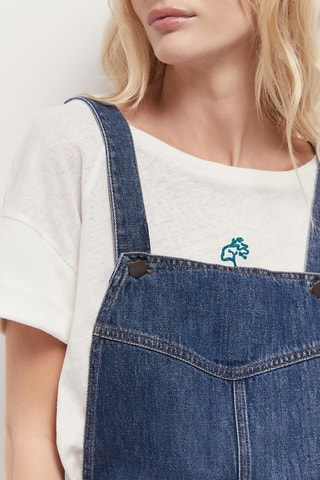 Vestido-jardineiras de ganga - Azul - One Step