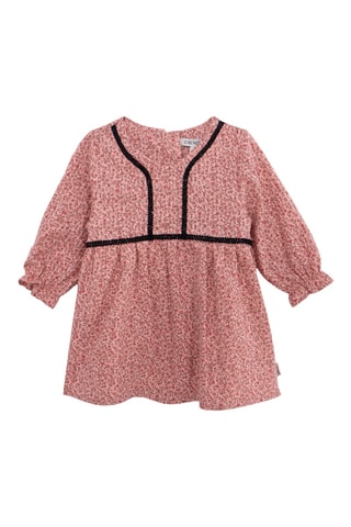 Vestido em algodão biológico - Rosa