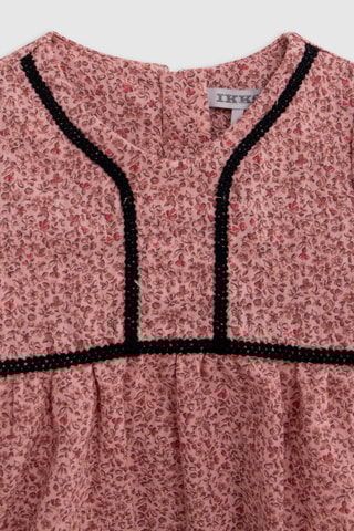 Vestido em algodão biológico - Rosa