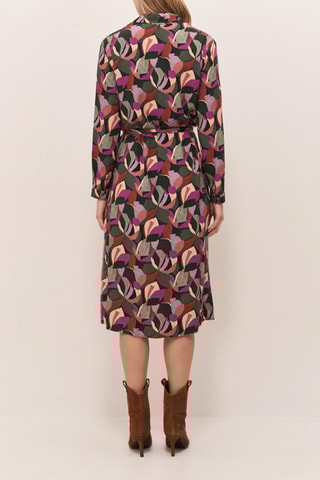 Vestido-camisa - Caqui e rosa - One Step