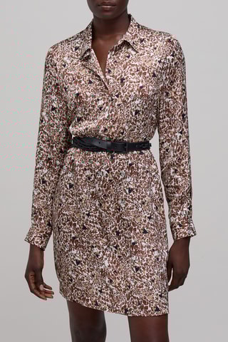 Vestido-camisa - Cru e castanho - IKKS