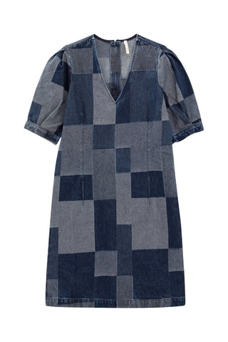 Vestido direito de ganga - Azul