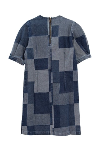 Vestido direito de ganga - Azul