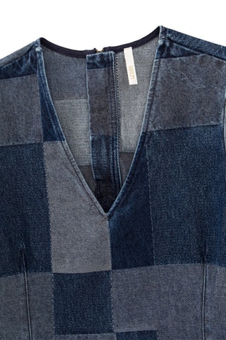 Vestido direito de ganga - Azul