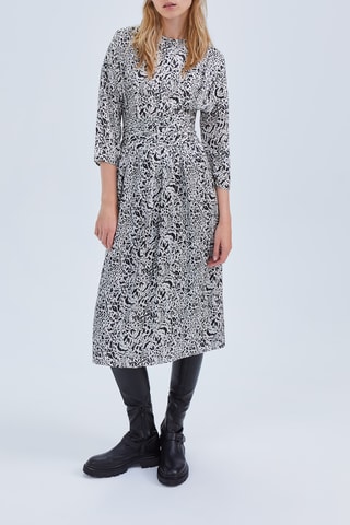 Vestido midi - Branco e preto