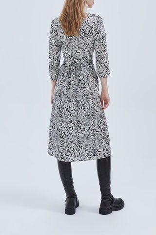 Vestido midi - Branco e preto