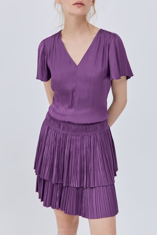 Vestido com folhos - Violeta