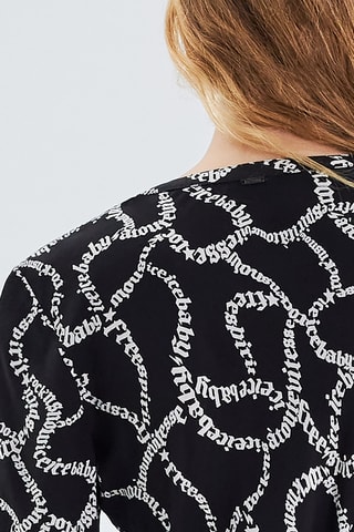 Vestido direito - Preto e branco