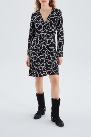 Vestido direito - Preto e branco