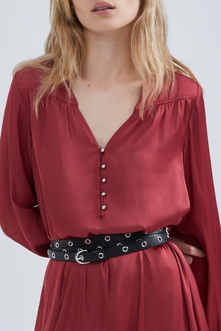 Vestido midi - Vermelho-tijolo