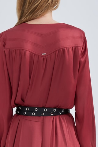 Vestido midi - Vermelho-tijolo