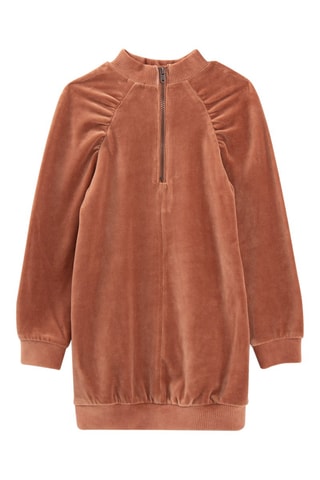 Vestido em veludo - Castanho - IKKS Júnior