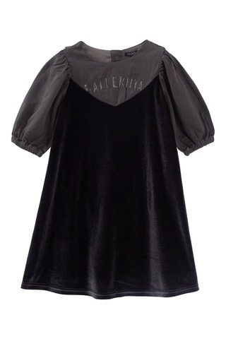 Vestido bi-matéria - Preto - IKKS Júnior