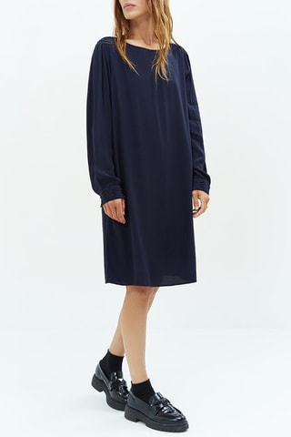 Vestido direito - Azul-marinho