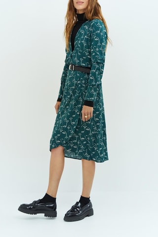 Vestido midi - Azul-petróleo