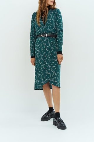 Vestido midi - Azul-petróleo