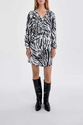 Vestido direito - Cru e preto - IKKS