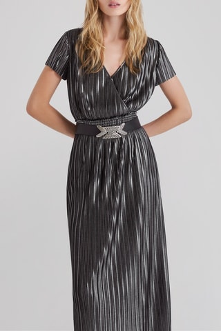 Vestido plissado - Prateado - IKKS