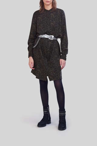 Vestido-camisa - Caqui e preto - IKKS