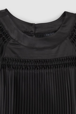 Vestido plissado - Preto - IKKS