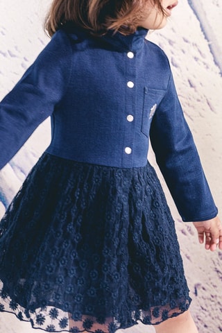 Vestido efeito ilusório - Azul - IKKS