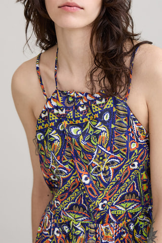 Vestido comprido - Azul-marinho e verde - IKKS