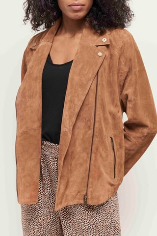 Blusão em couro - Castanho - One Step