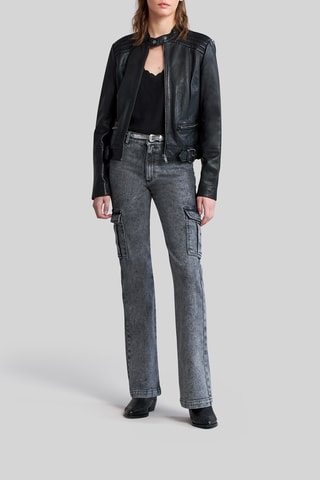 Blusão em couro de cordeiro - Preto - IKKS