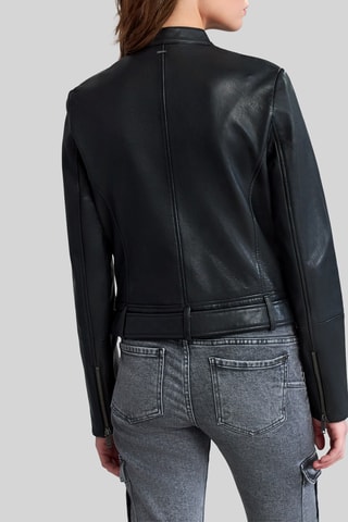 Blusão em couro de cordeiro - Preto - IKKS