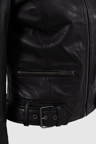 Blusão em couro de cordeiro - Preto - IKKS